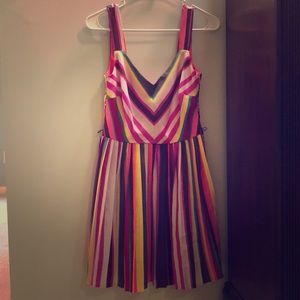 Pleated stripe dress